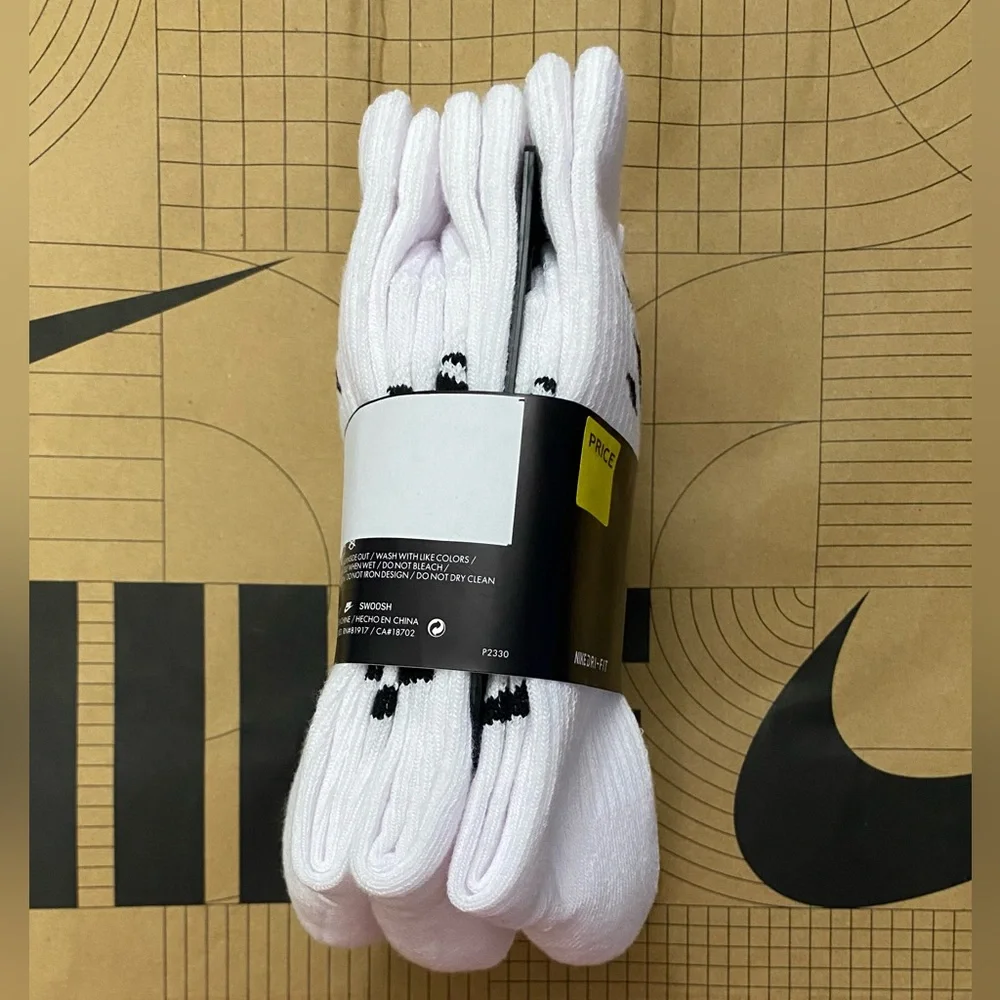 Nike DRI-FIT 3BRAND Performance Training Cushioned crew Socks 6 Pair Pack